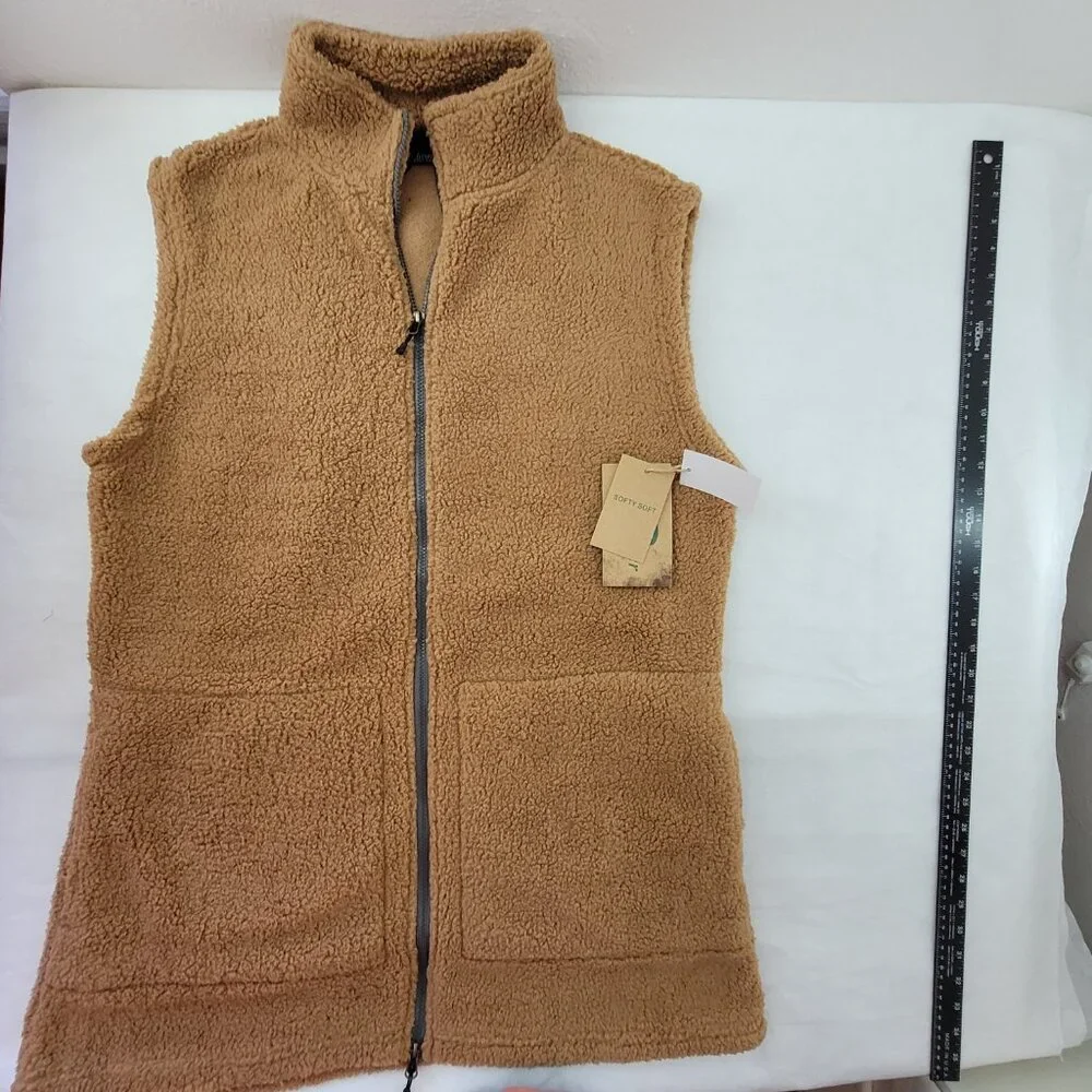 Stillwater Supply Fleece Vest Womens 2XL Caramel Brown Full Zip Soft Pockets NEW - Picture 11 of 16